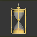 Golden Decorative Hourglass With Transparent Glass Pink Sand And Reflective Base