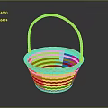 Vibrant Orange Woven Handheld Basket Perfect For Home Storage And Decor