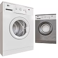 Washing Machines Modern Design With Front Load And White Silver Colors