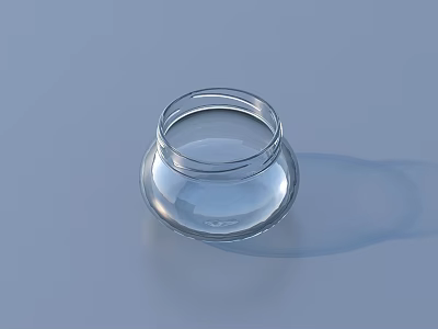 Transparent Glass Jar Container With Smooth Surface On Light Blue Background 3d model