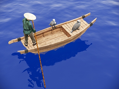 modern wooden boat fishing boat model