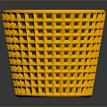 Yellow Trash Can With Grid Design And Diamond Pattern For Home Use 3d model