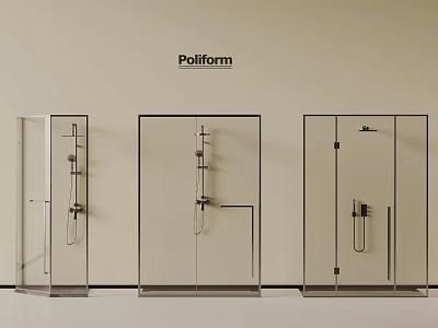 Poliform Modern Glass Shower Enclosures With Sleek Design And Different Styles 3d model