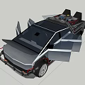 Detailed 3D Rendering of Concept Car With Exposed Engine Battery and Components