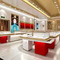 Luxury Jewelry Store Interior With Elegant Display Counters And Exquisite Gold Jewelry Exhibits