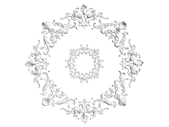 European-style lamp panel gypsum component carved 3d model