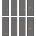 Hinged Doors With Modern Geometric Patterns And Golden Accents On Dark Background 3d model