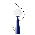 Modern Design Table Lamp With Blue Cone Base And White Spherical Lampshade 3d model