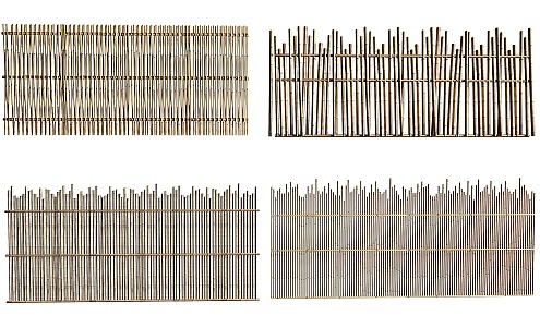 Modern bamboo wood fence 3d model