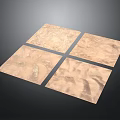 Four Brown Textured Tiles In Square Arrangement On Black Background