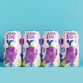 Juice Zoo Grape Juice Cans With Purple Grape Design On Light Blue Background