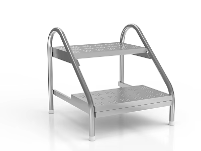 Operating Room Metal Step Stool With Double Tier Handrails And Non Slip Surface 3d model