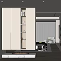 Modern Entryway Hallway Design With White Cabinet Open Shelves Decorative Items And Lighting