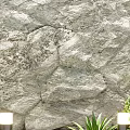 Lush Indoor Green Plant Wall Decor With Diverse Plants And Illuminated Lamps