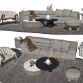 Modern sofa coffee table combination 3d model