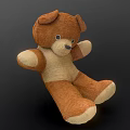 Cute Brown Stuffed Teddy Bear With Light Brown Belly And Paws 3d model