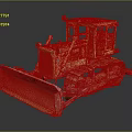 Yellow Rusty Bulldozer With Metal Blade Tracks And Vintage Construction Look