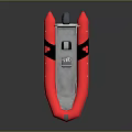 Red Inflatable Boat With Seats Console Gray Interior And Black Accents