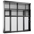 Modern Aluminum Casement Window Design With Built In Blinds And Double Glazed Panels