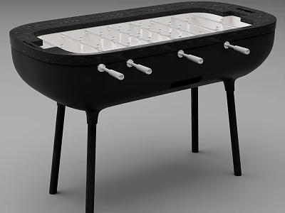 Black Foosball Table Entertainment Appliance With Metal Rods For Home Use 3d model