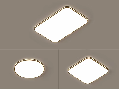 Modern Ceiling Lights With Rectangular Round And Square Shapes For Interior Use 3d model