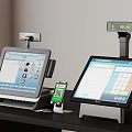 Commercial POS Equipment With Touch Screen Display Barcode Scanner And Mobile Payment Support For Retail