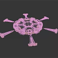 Mechanical Circular Industrial Device With Radial Metallic Arms And Central Structure