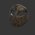 Handcrafted Wooden Mask With Owl Like Design And Detailed Carved Texture