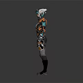 Futuristic Armored Character With Mechanical Helmet And Full Body Tech Armor