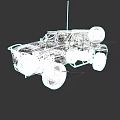 Green Military Armored Tank With Large Tires White Stripes And Top Mounted Antenna Equipment