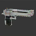 White And Black Building Block Constructed Detailed Pistol Toy Weapon Model Replica