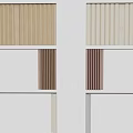 Stylish Hinged Doors With Vertical Slat Design In Wooden Brown And Beige Tones