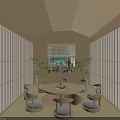 Traditional Hotel Corridor Interior With Wooden Stairs And Paper Screen Doors