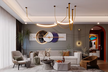 Modern Living Room Simple Living Room 3d model