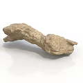 Natural Wood And Stone 3D Rendering With Rough Surface Irregular Shape Design