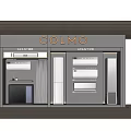 Modern Shopping Mall Retail Counter Design With Display Shelves And Cashier Area