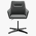 Gray Fabric Upholstered Office Chair With Modern Design Armrests And Swivel Base