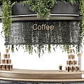 Modern Bar Cafe Front Desk 3d model