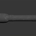 Sleek Handheld Flashlight With Metallic Body Illuminated Head And Reflective Surface
