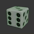 White Six Sided Die With Black Dots And Smooth Cube Surface 3d model