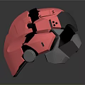 Pink Modern Helmet 3D Model Design With Black Details And Silver Accents