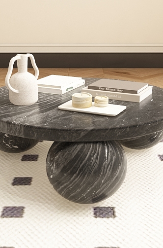 round table tea table 3d model