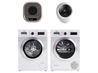 Modern Washing Machines Featuring Front Load Design And Compact Mini Models 3d model
