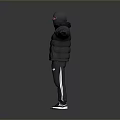 Man In Black Hooded Jacket With Mask And Outstretched Arms Wearing Black Pants And Sneakers