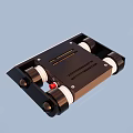 Two Electronic Modules With Internal Green Yellow Red Components And Black White Casing 3d model