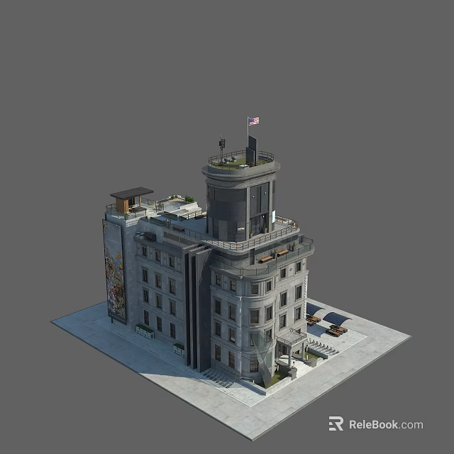 Future Architecture Classical And Modern Fusion Multilayer Tower Design Features 3d model