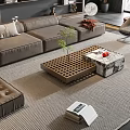 Modern sofa coffee table combination 3d model