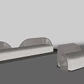 Modern Outdoor Sofa With Curved Woven Back And Comfortable Cushion For Patio
