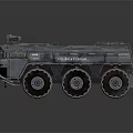 Armored Military Vehicle With Six Wheels And Roof Mounted Tactical Equipment