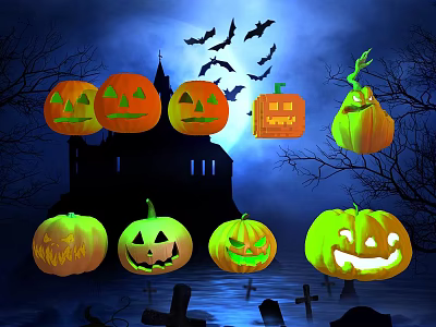 Modern holiday jewelry pumpkin head 3d model Modern holiday jewelry pumpkin head 3d model